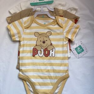 Disney Winnie the Pooh Baby Bodysuit - Yellow and White Stripes